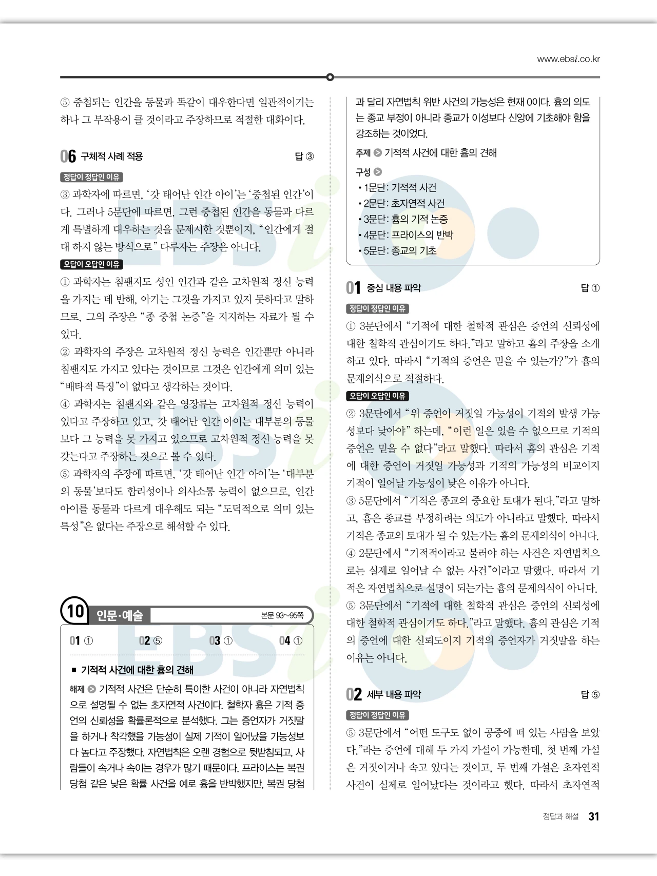 EBS 2027 수능특강 독서 답지 해설 31페이지