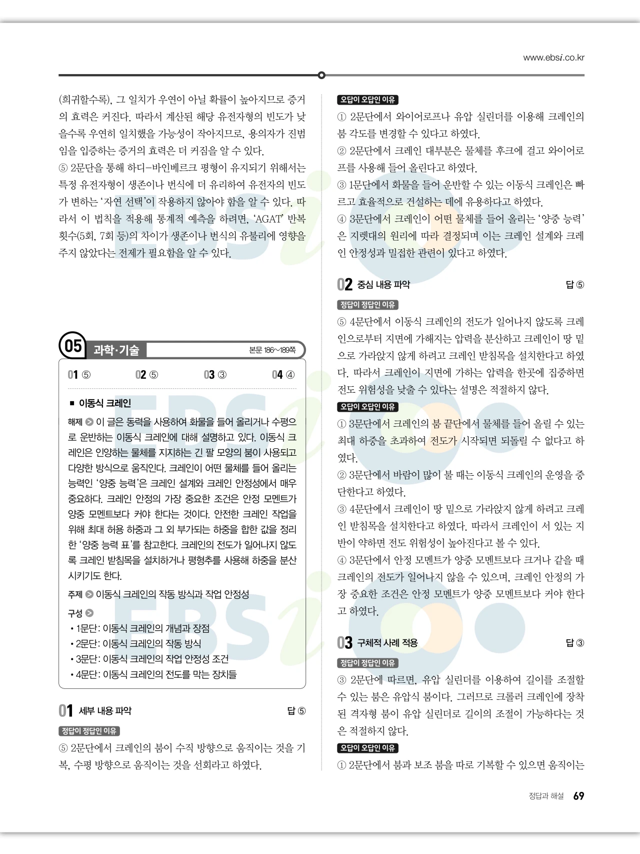 EBS 2027 수능특강 독서 답지 해설 69페이지