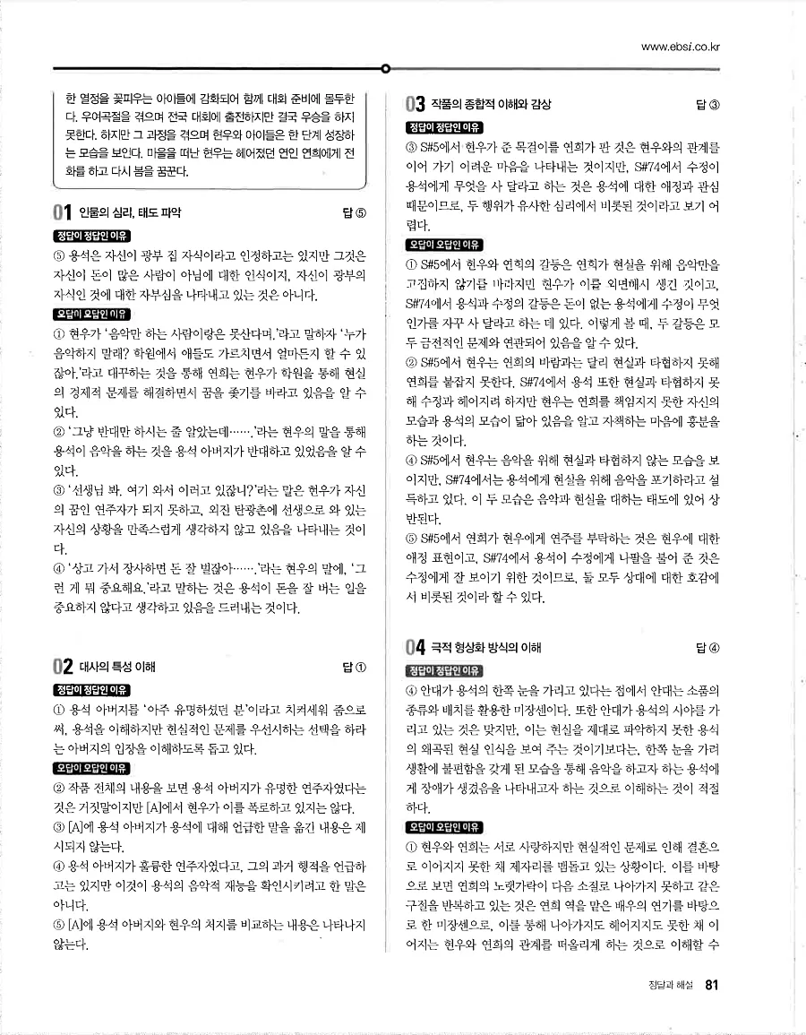 2027 수능특강 문학 답지 81페이지