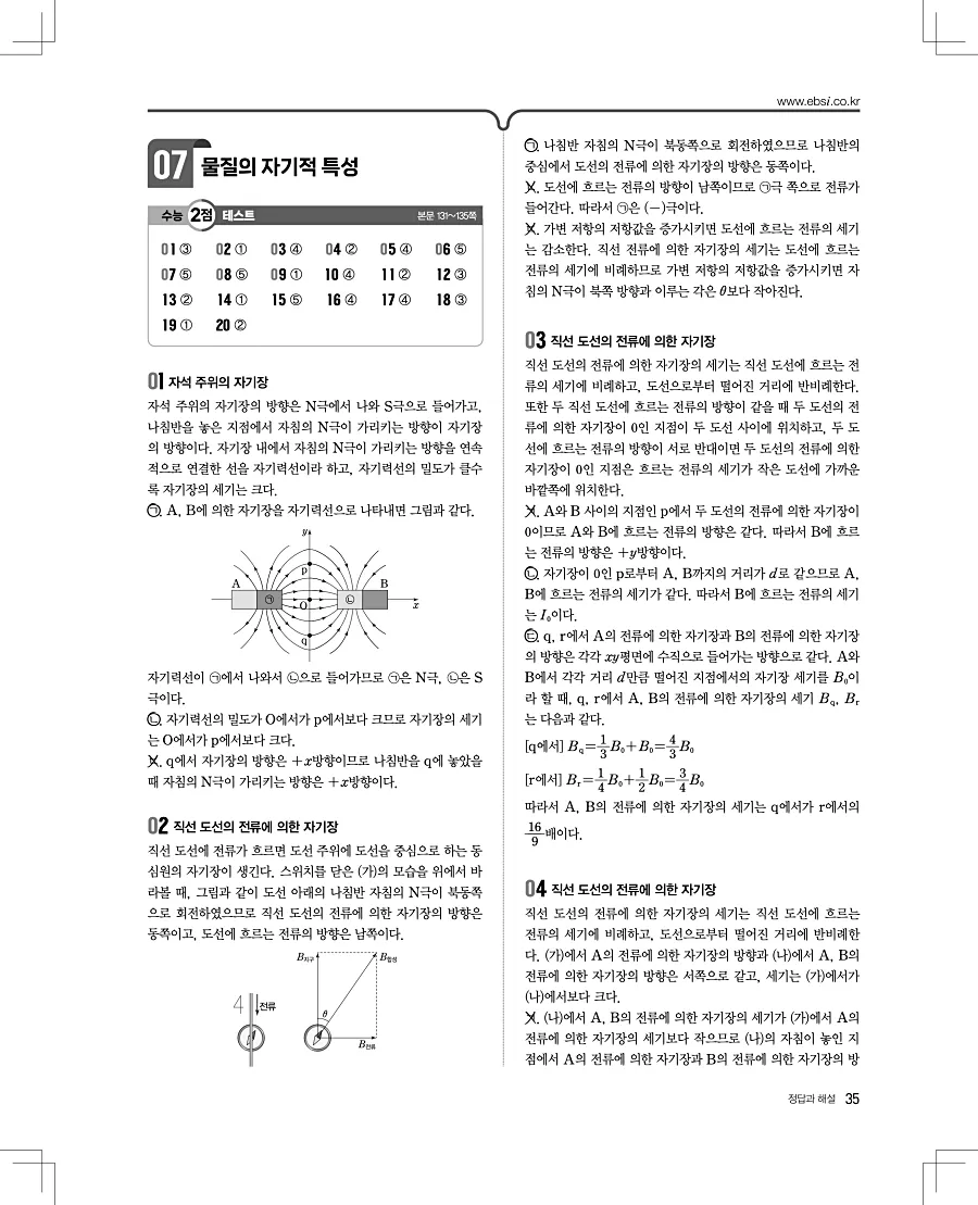 2027 수능특강 물리1 답지 35페이지