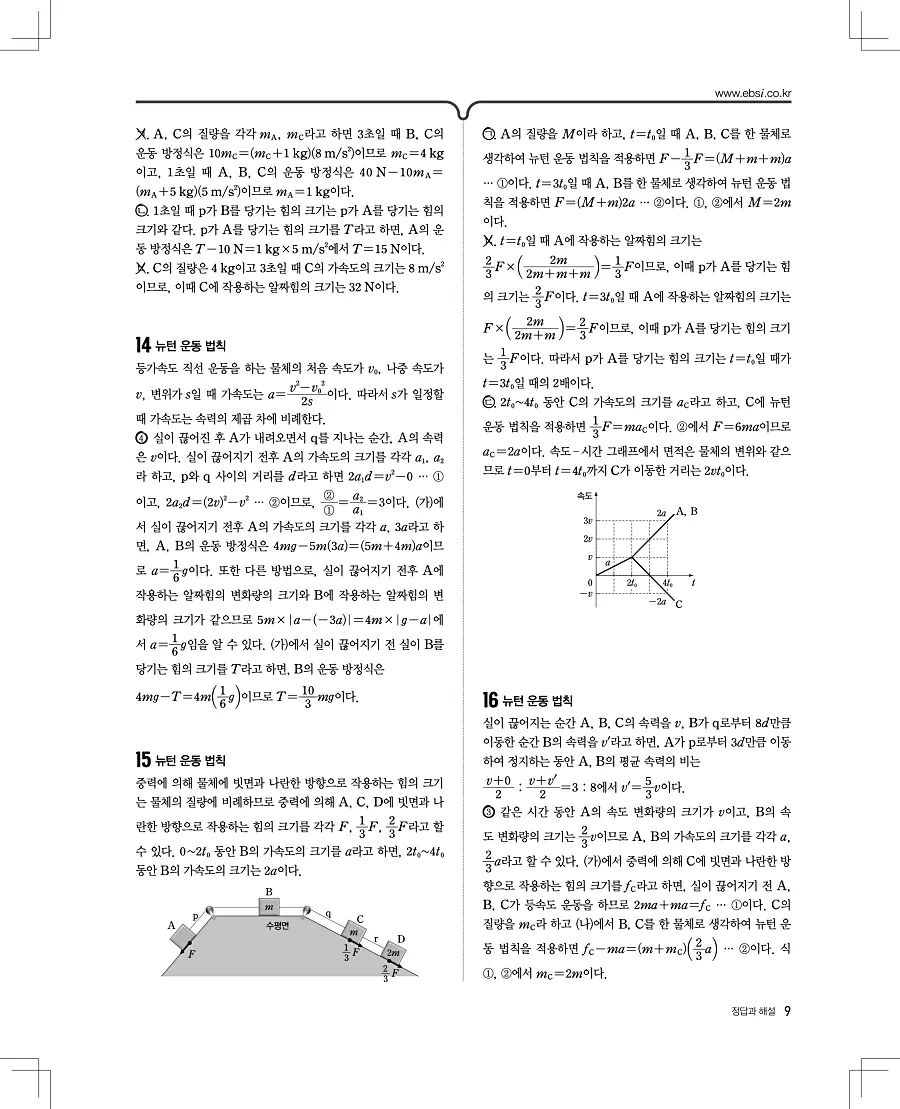 2027 수능특강 물리1 답지 9페이지