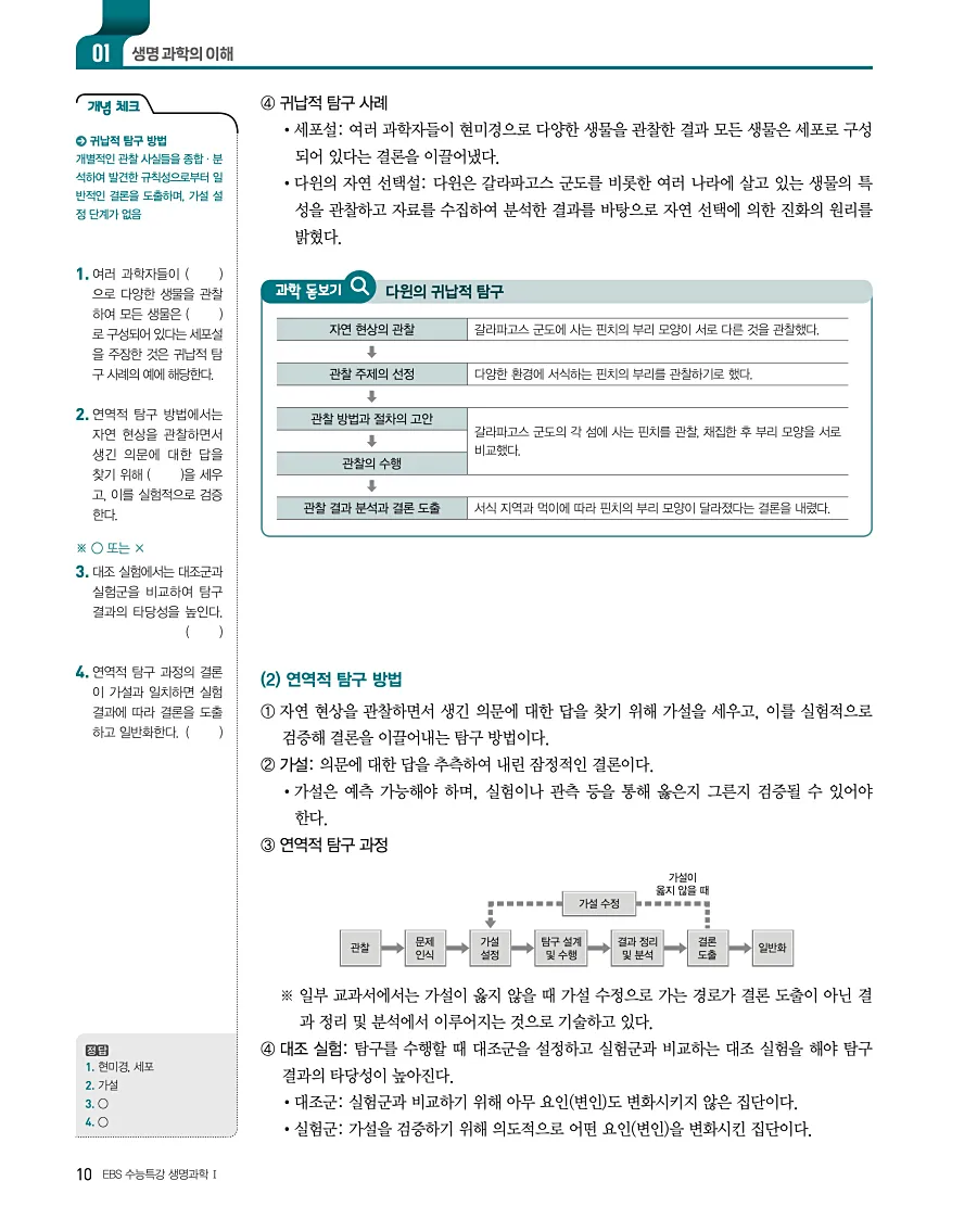 2027 수능특강 생명과학1 답지 10페이지