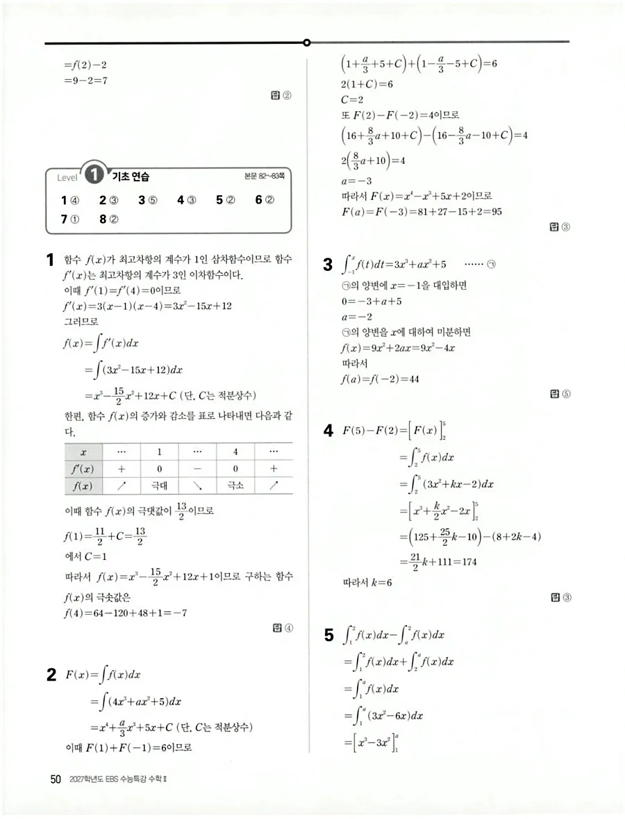 2027 수능특강 수학2 답지 57페이지