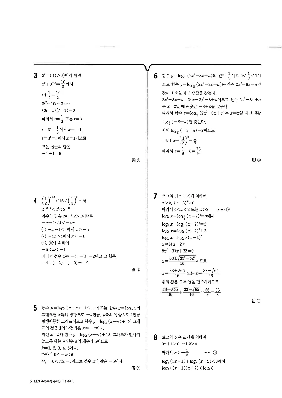 2027 수능특강 수학1 답지 12페이지