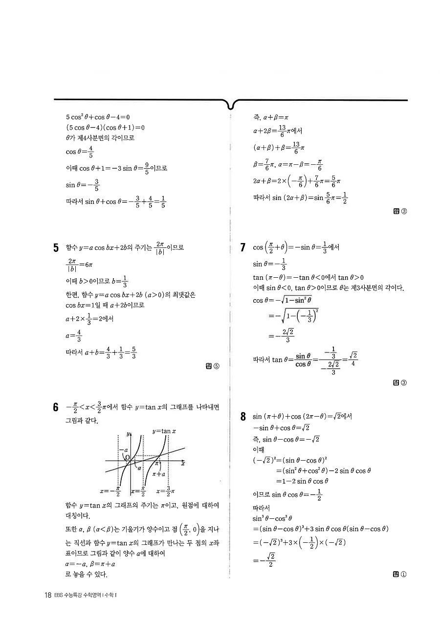 2027 수능특강 수학1 답지 18페이지