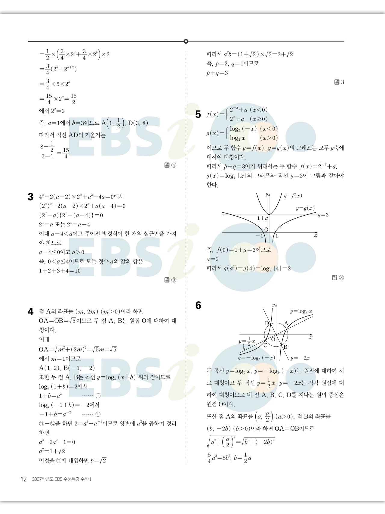 EBS 2027 수능특강 수학1 답지 해설 13페이지