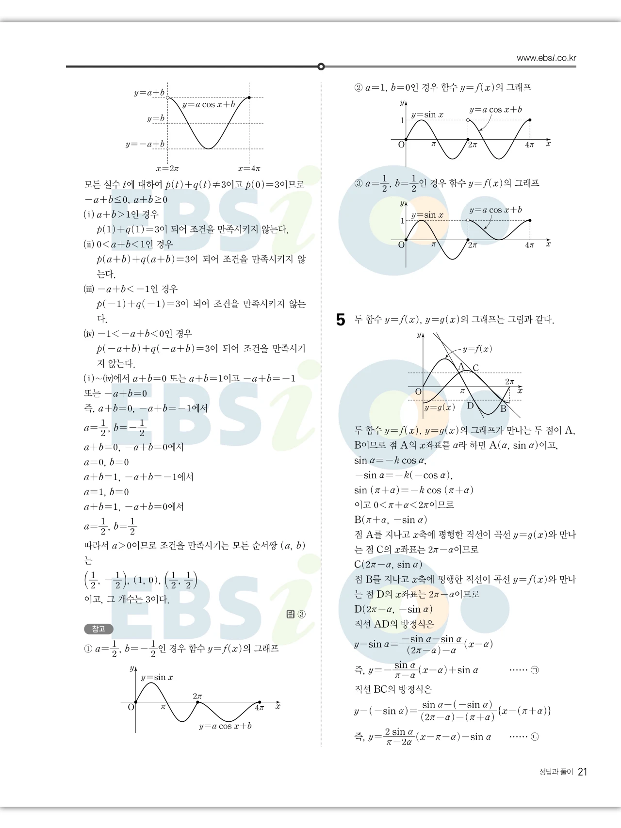EBS 2027 수능특강 수학1 답지 해설 21페이지