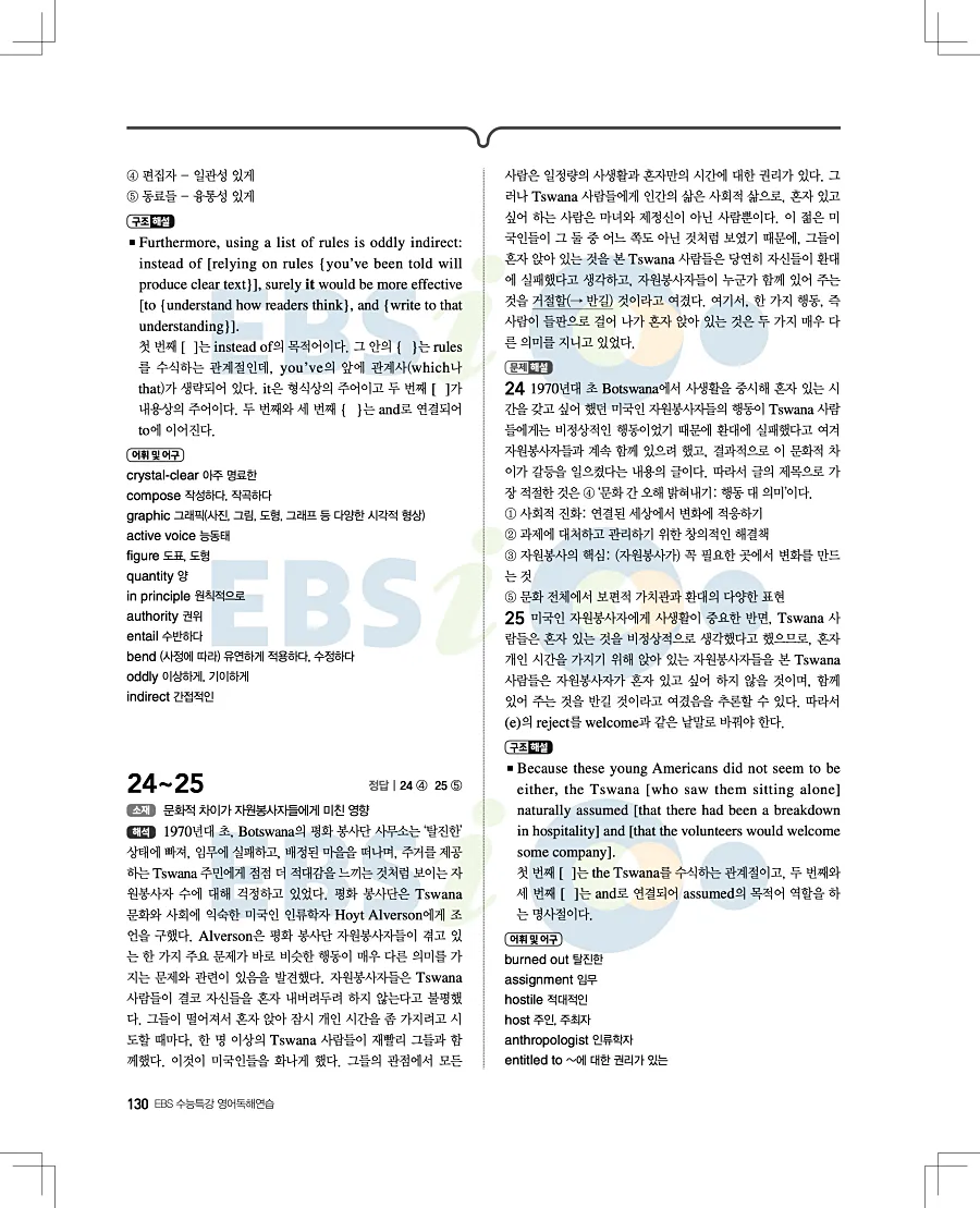 2027 수능특강 영어독해연습 답지 130페이지