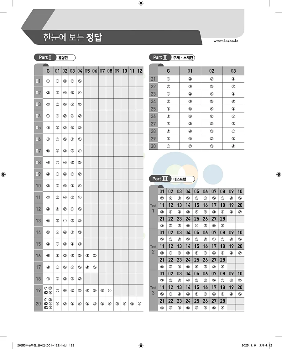 2027 수능특강 영어 답지 128페이지