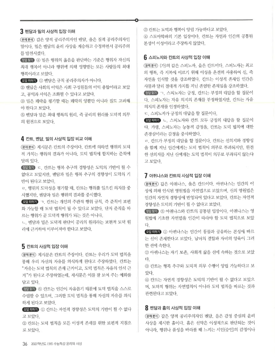 2027 수능특강 윤리와사상 답지 38페이지