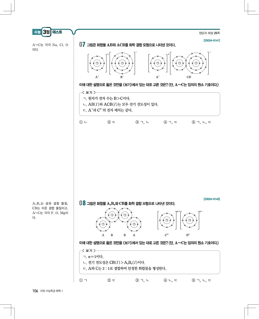 2027 수능특강 화학1 답지 106페이지