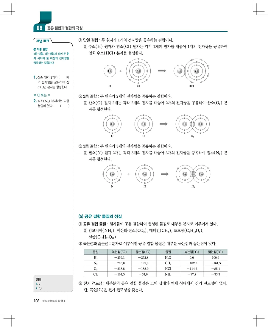 2027 수능특강 화학1 답지 108페이지