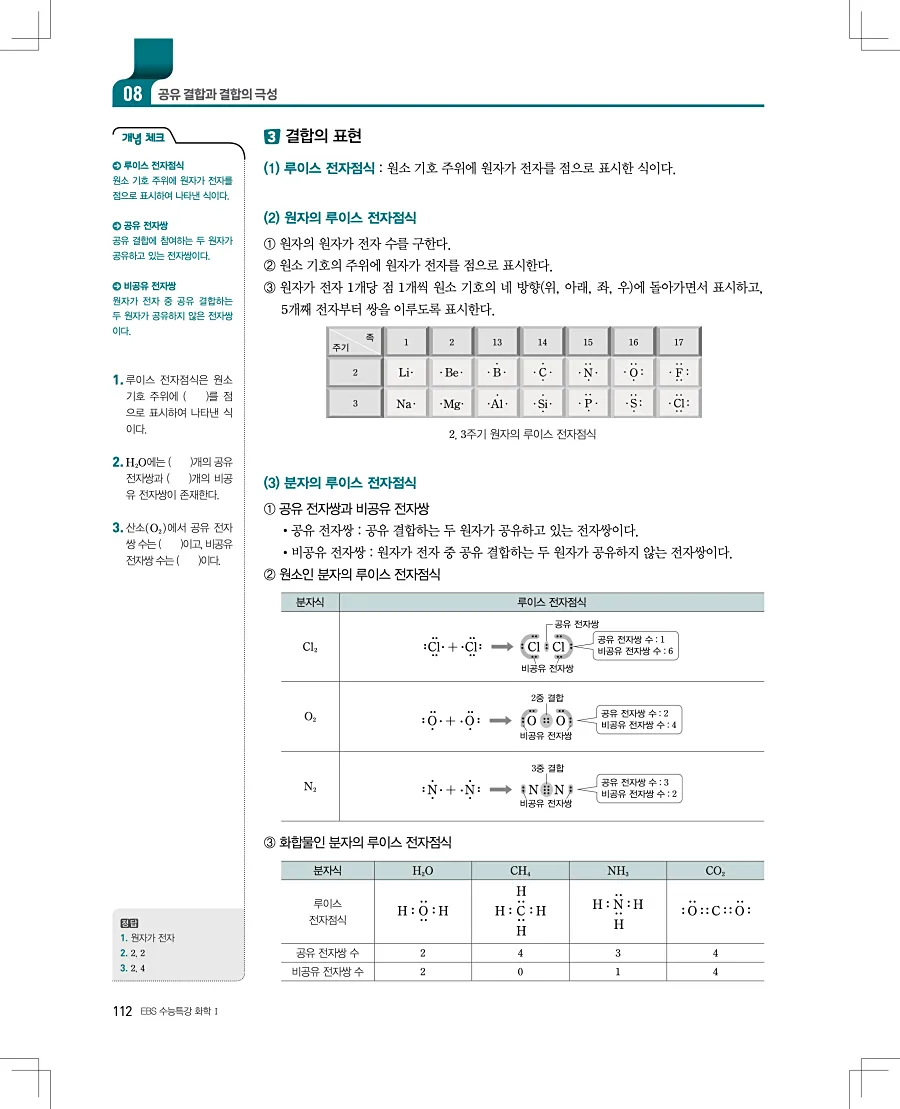 2027 수능특강 화학1 답지 112페이지