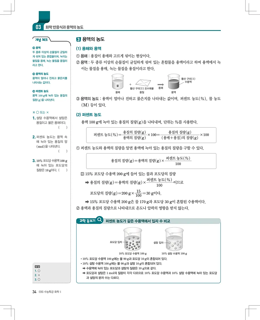 2027 수능특강 화학1 답지 34페이지