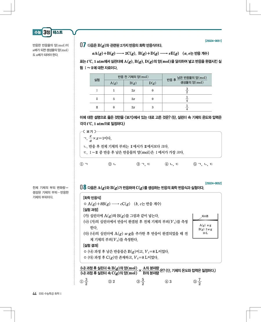 2027 수능특강 화학1 답지 44페이지