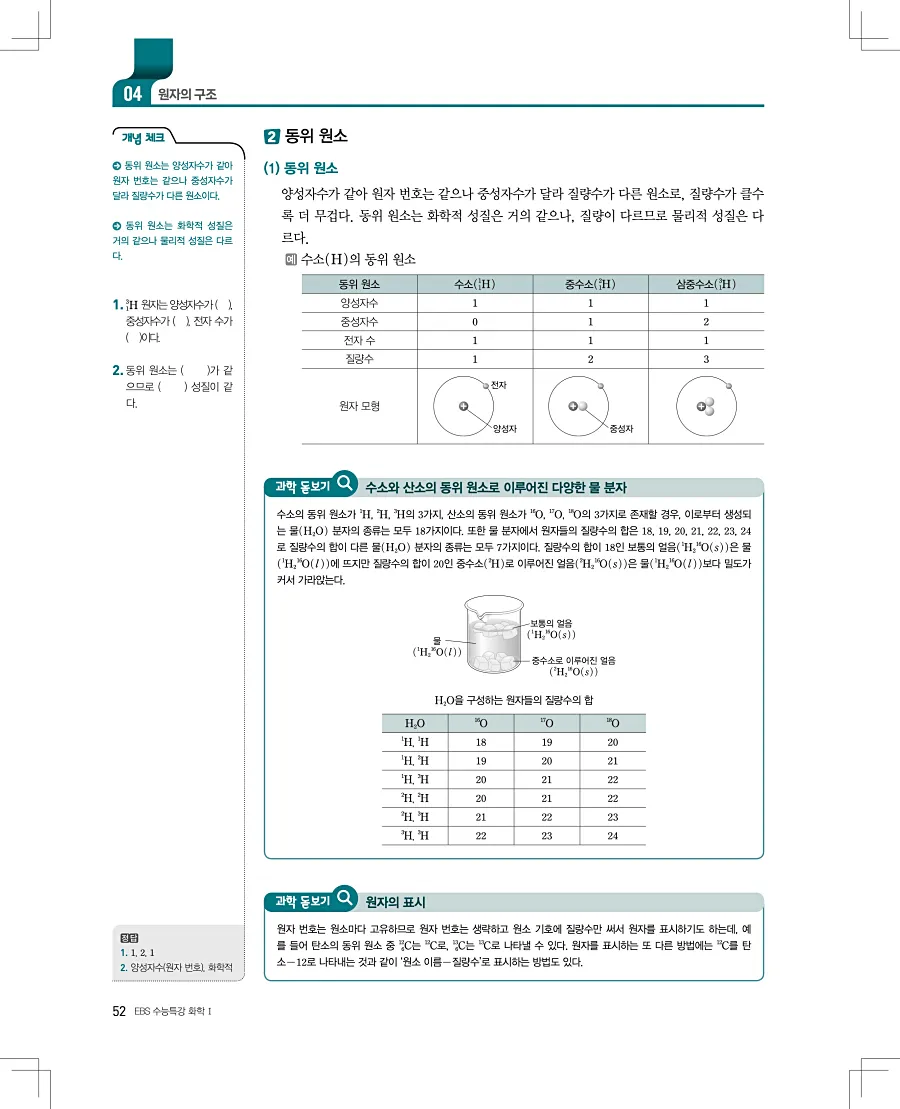 2027 수능특강 화학1 답지 52페이지