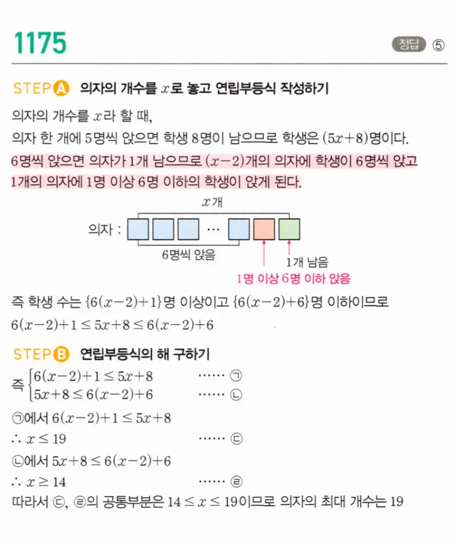마플시너지 공통수학1 1175번 TOUGH 답지 이미지