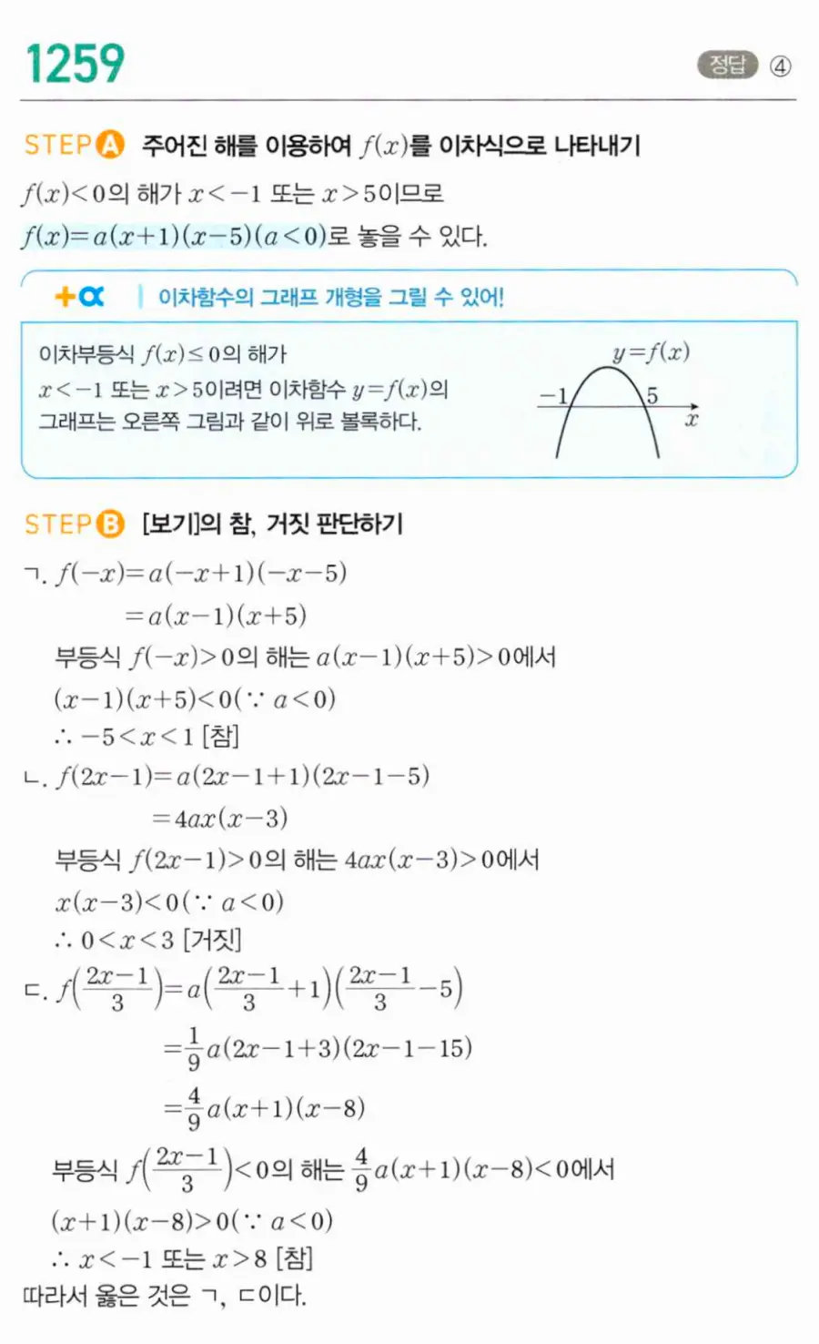 마플시너지 공통수학1 1259번 TOUGH 답지 이미지