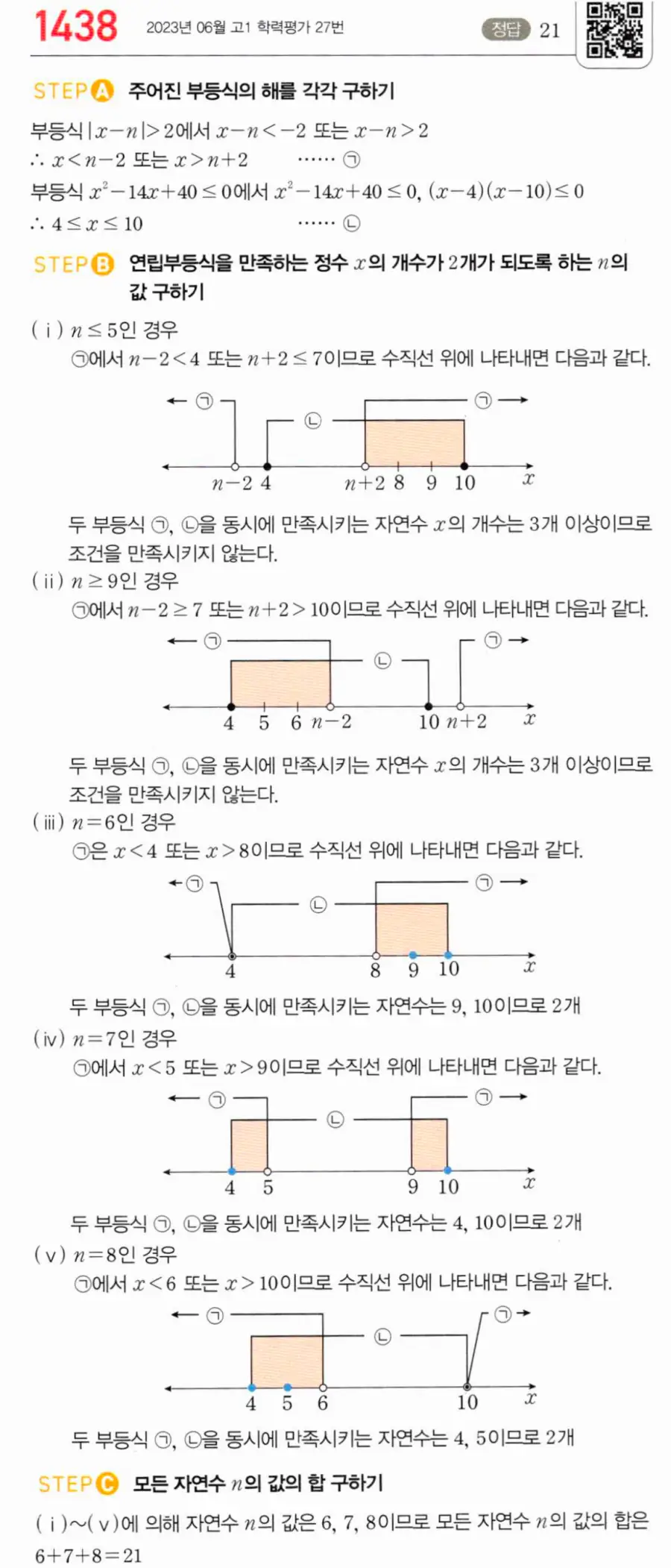 마플시너지 공통수학1 1438번 TOUGH 답지 이미지