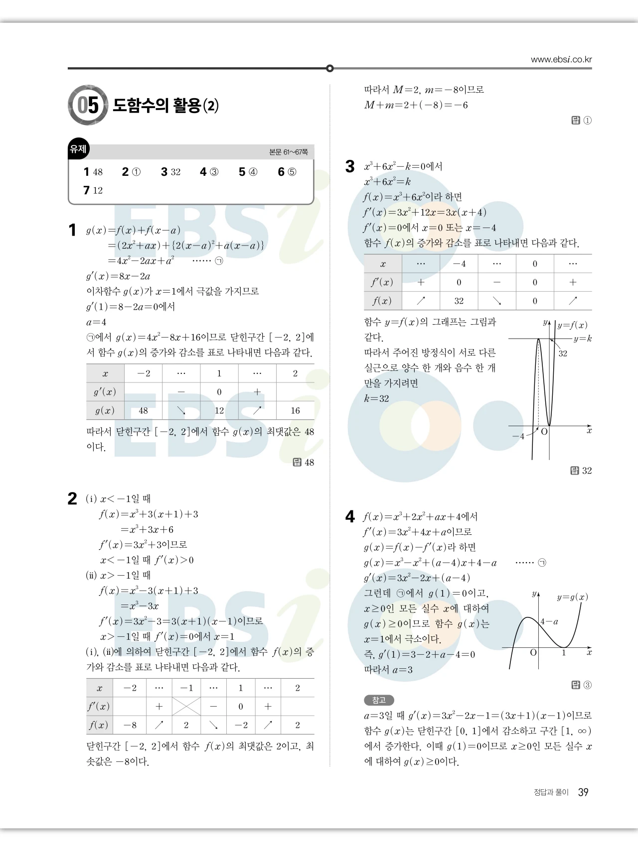 EBS 2027 수능특강 수학2 빠른답지 39페이지