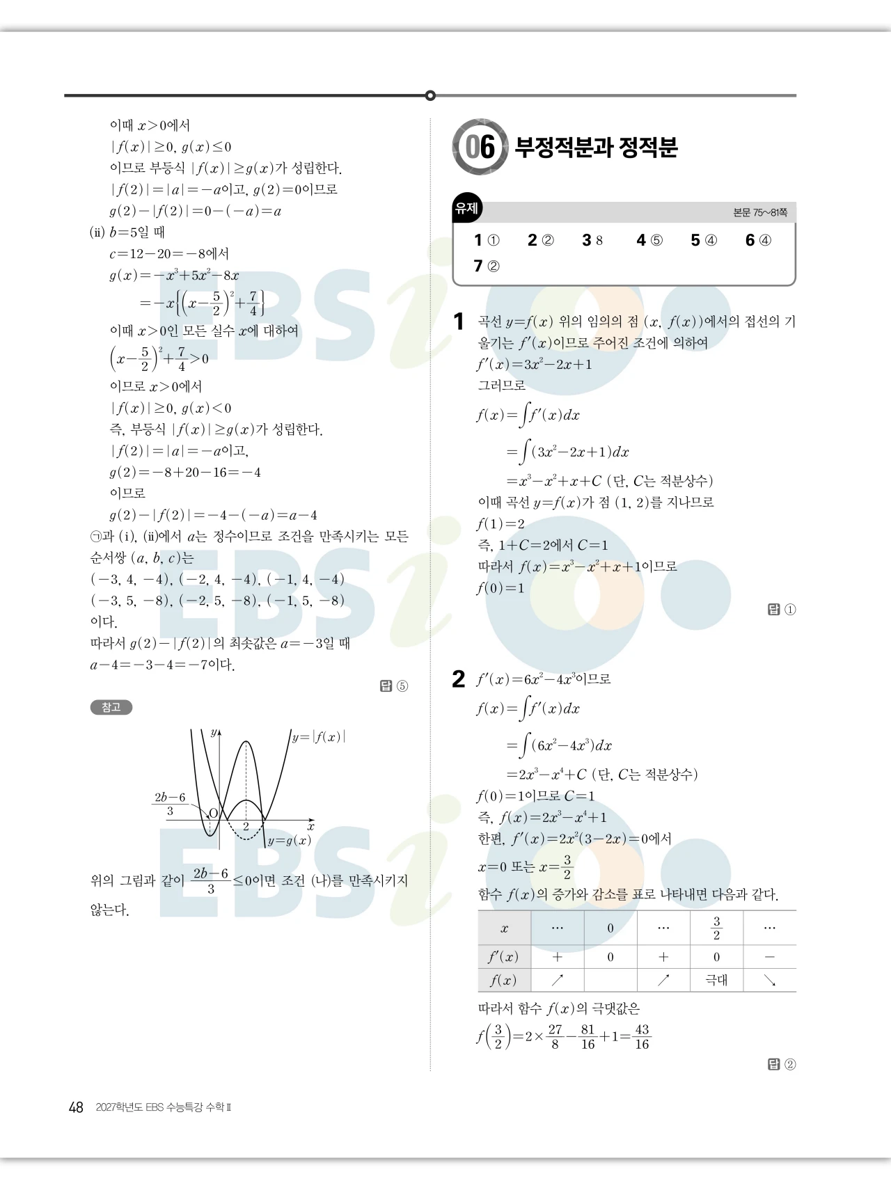 EBS 2027 수능특강 수학2 빠른답지 48페이지