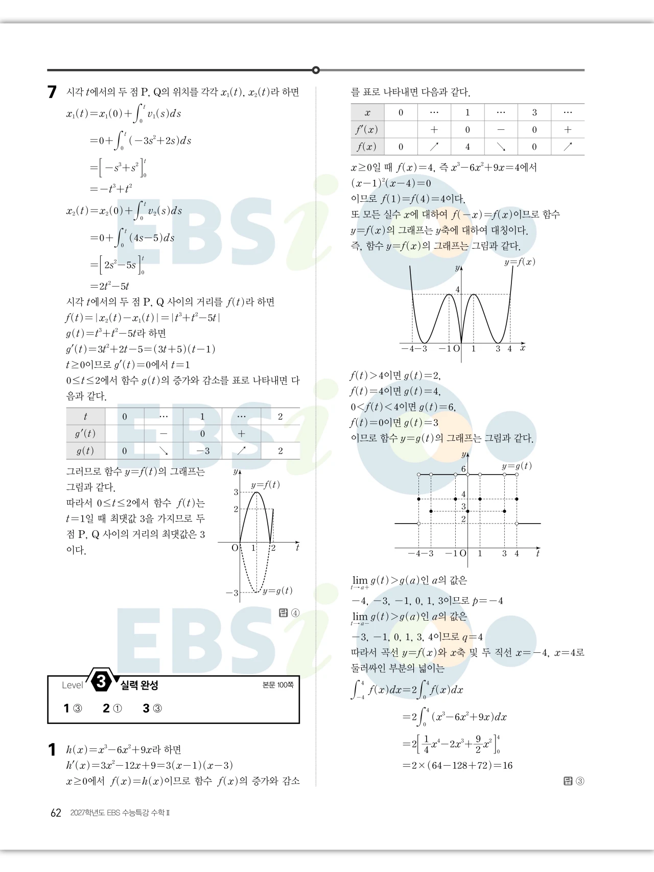 EBS 2027 수능특강 수학2 빠른답지 62페이지