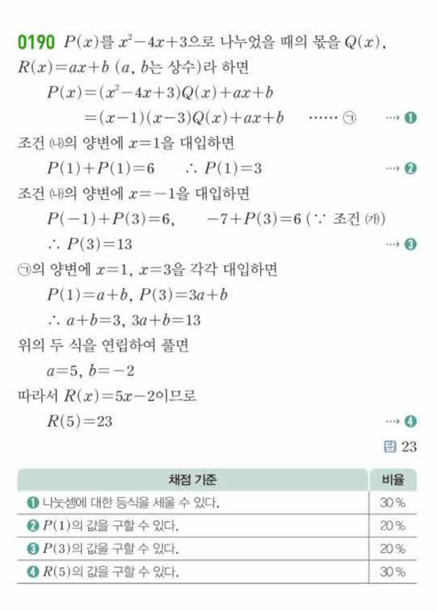 쎈 공통수학1 0190번 해설