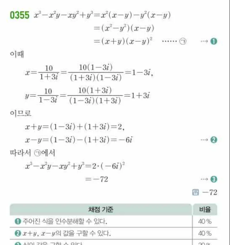 쎈 공통수학1 0355번 해설