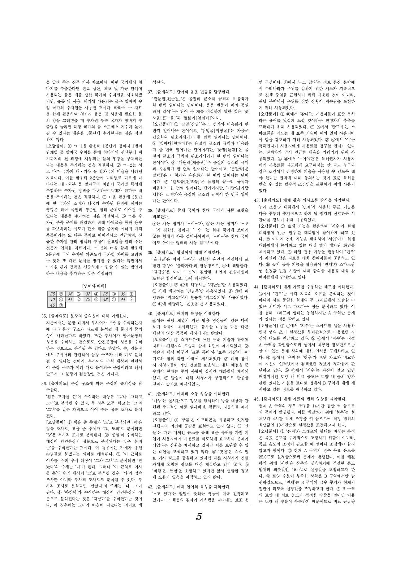 2026 고3 3월 국어 해설지 4