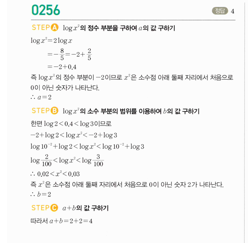 마플시너지 대수1 256번 최고 자리의 숫자 구하기 풀이