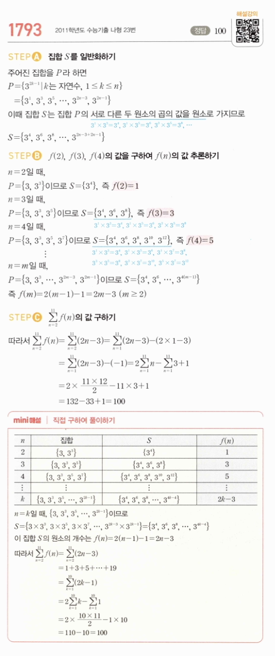 마플시너지 대수 1783번 풀이 일등급 – 분수꼴 시그마의 합