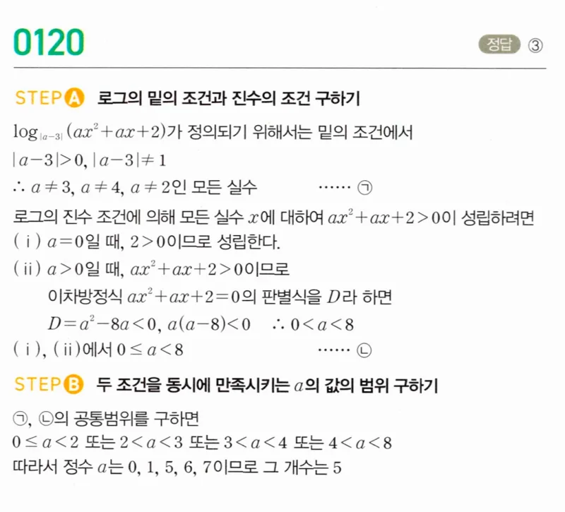 마플시너지 대수1 120번 풀이