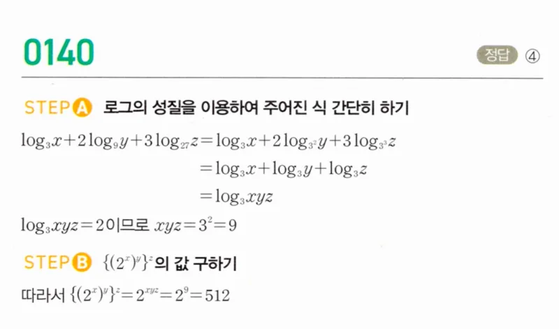 마플시너지 대수1 140번 풀이
