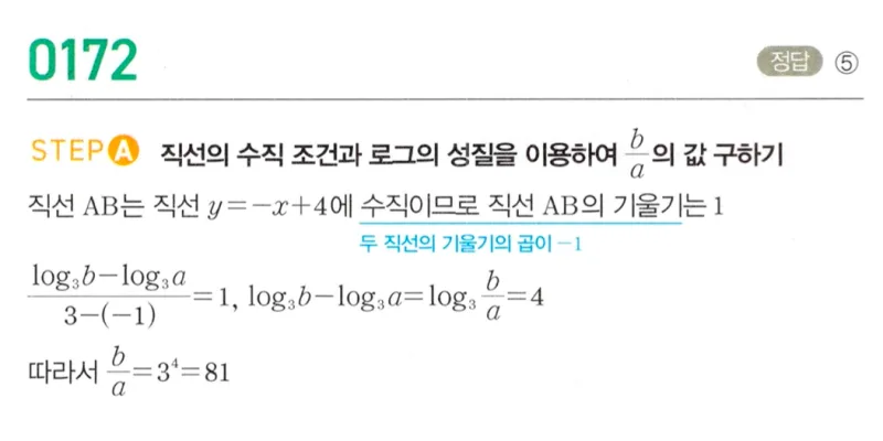 마플시너지 대수1 172번 풀이