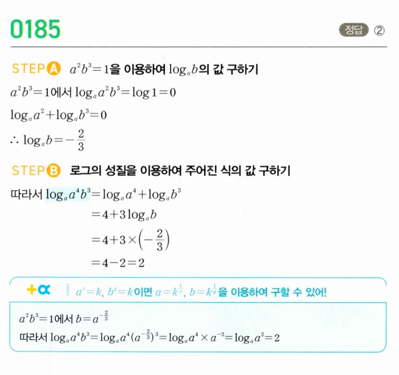 마플시너지 대수1 185번 풀이