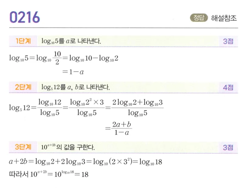 마플시너지 대수1 216번 풀이