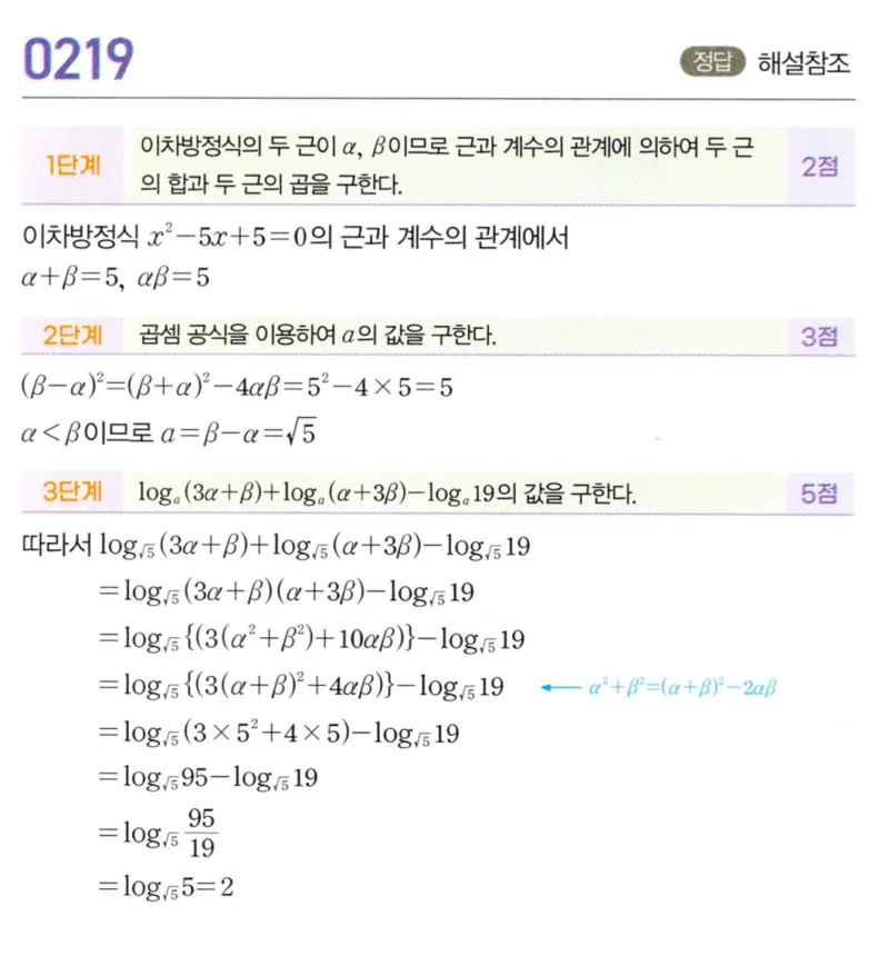 마플시너지 대수1 219번 풀이