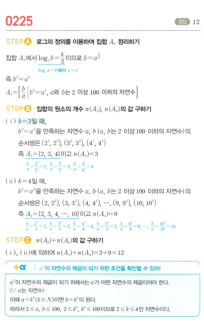 마플시너지 대수1 225번 풀이