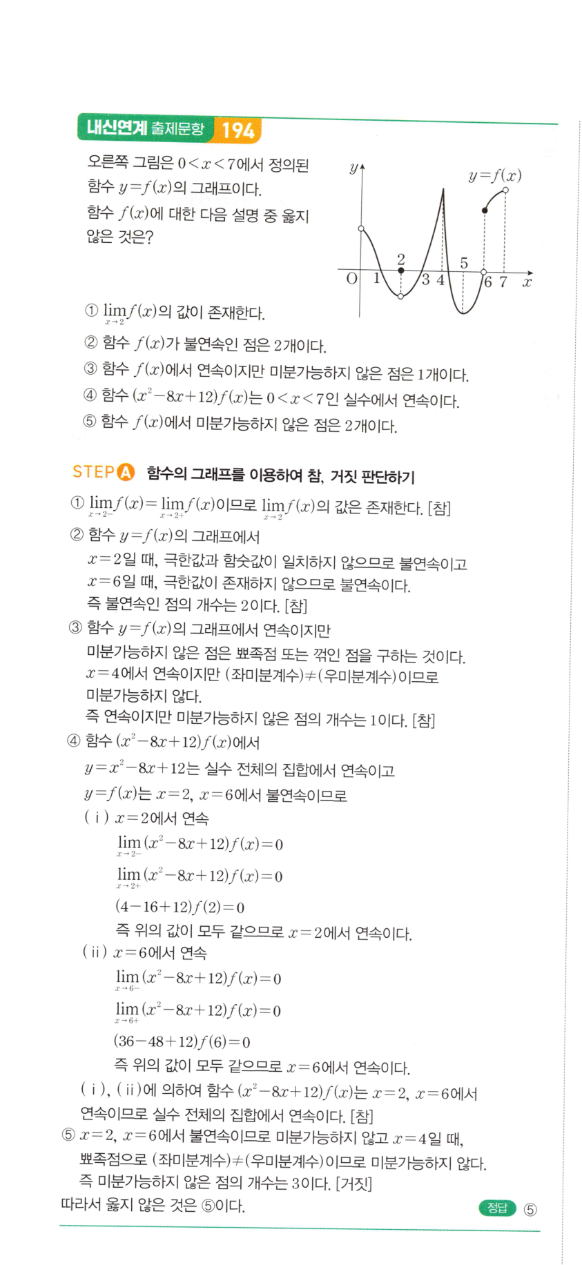 2026 마플시너지 미적분1 0445번 해설 이미지