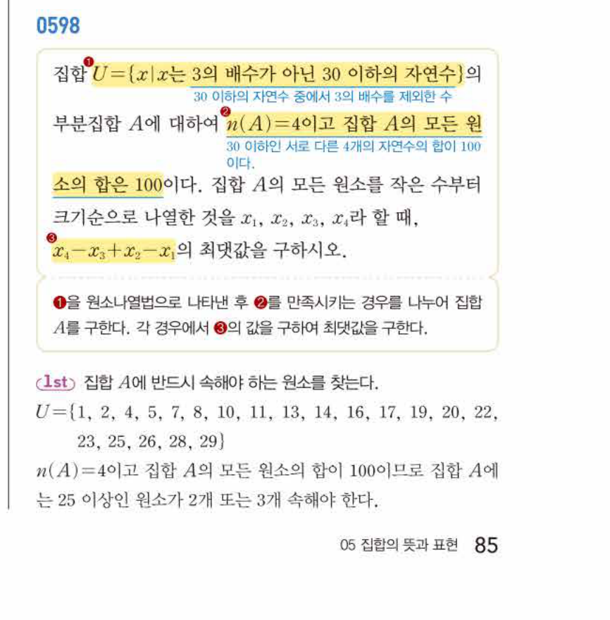 쎈공통수학2 0598번 해설
