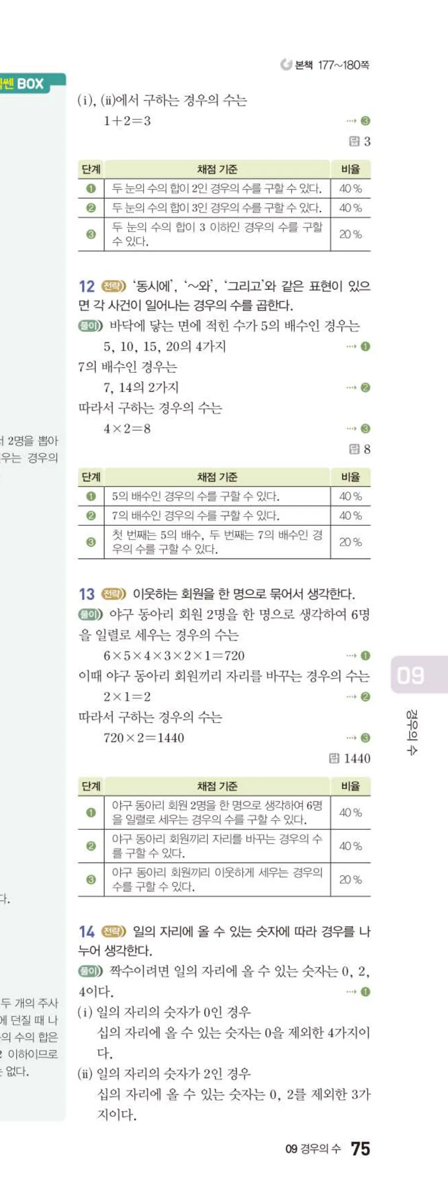 베이직쎈 중2-2 09 경우의 수 답지 해설 (18)