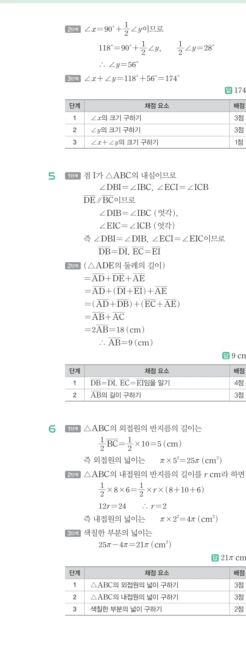 개념원리 중2-2 답지 03 평행사변형의 성질 해설 17쪽