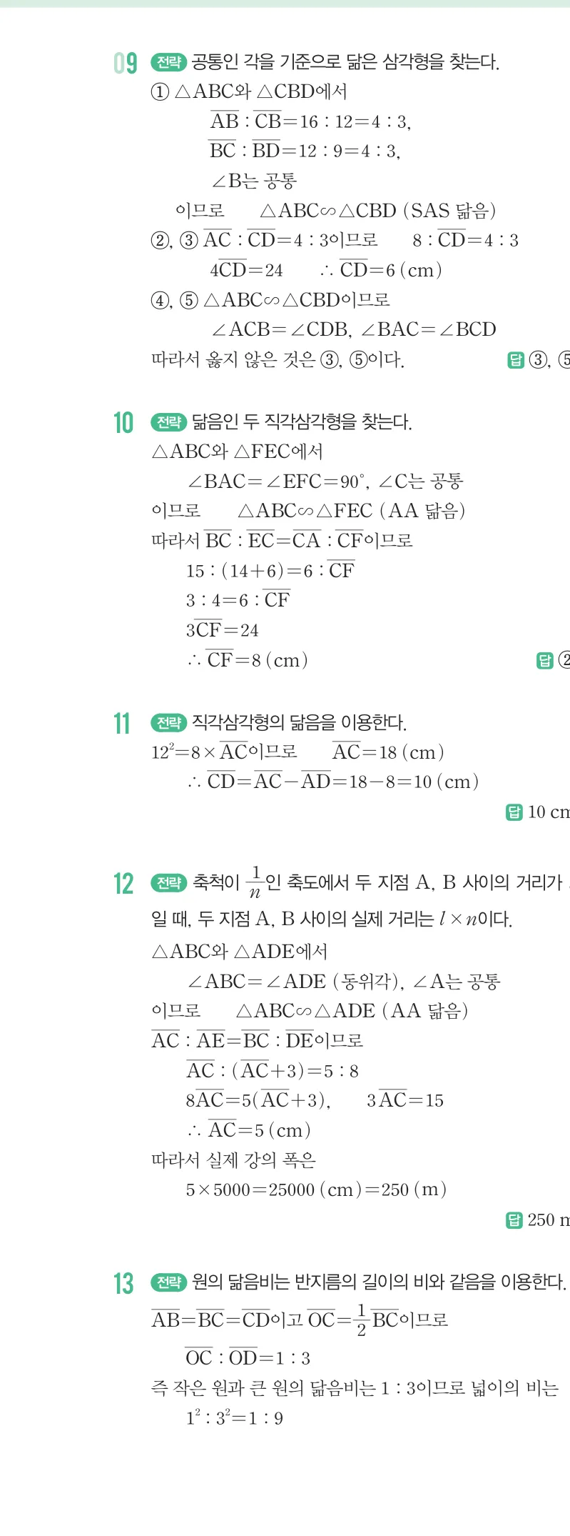 개념원리 중2-2 답지 05 닮음과 도형 해설 41쪽