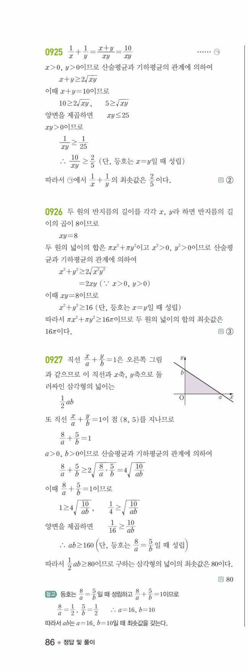라이트쎈 공통수학2 07 명제 답지 해설 86쪽 왼쪽