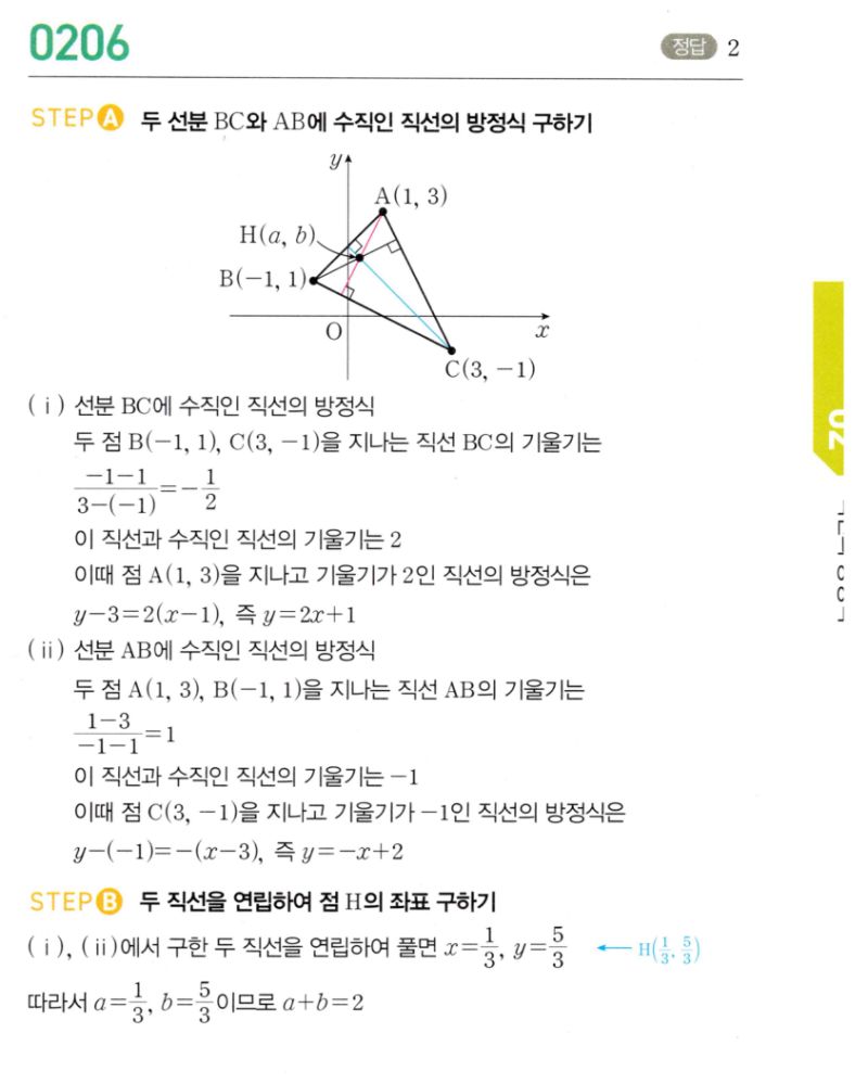 마플시너지 공통수학2 206번 해설 이미지 1