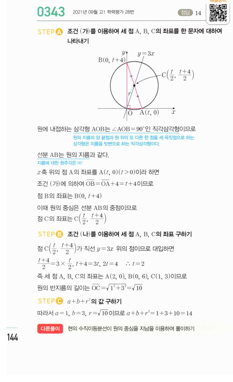 마플시너지 공통수학2 343번 해설 이미지 1