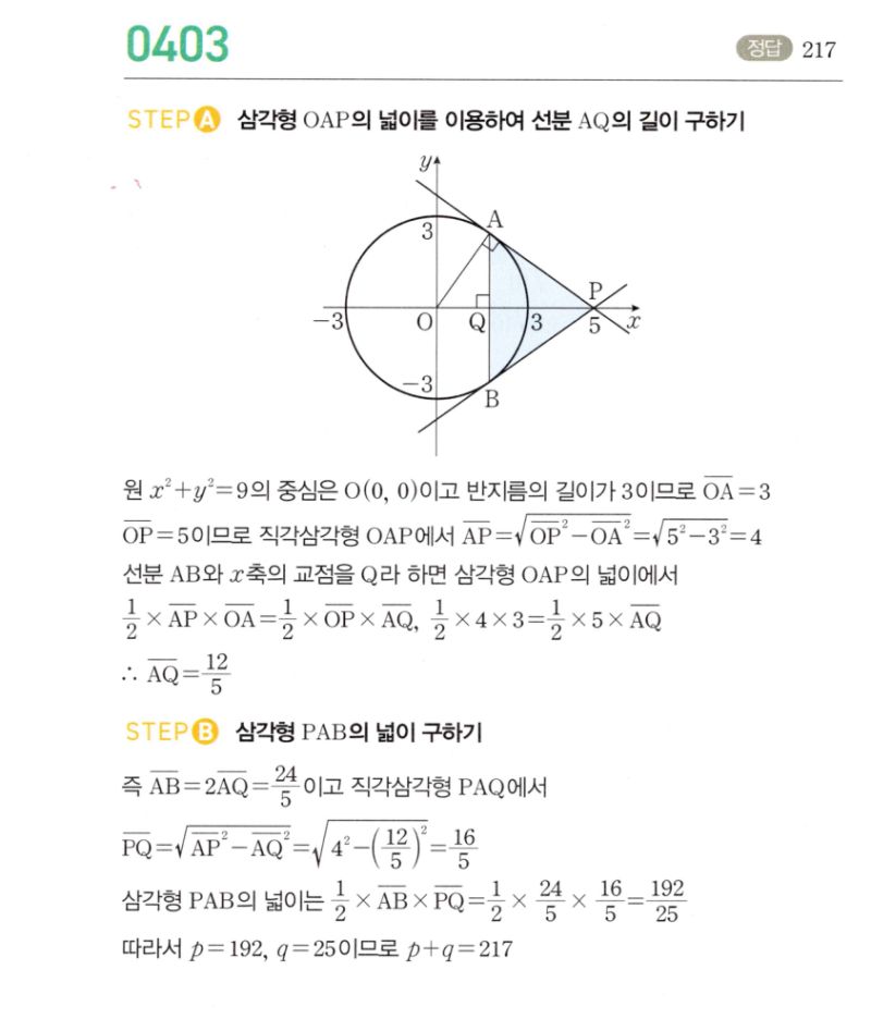 마플시너지 공통수학2 403번 해설 이미지 1