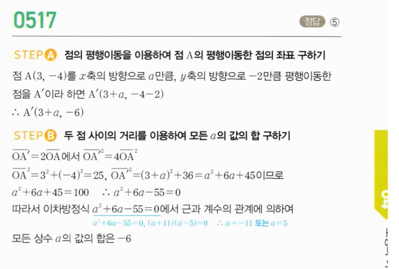 마플시너지 공통수학2 517번 해설 이미지 1