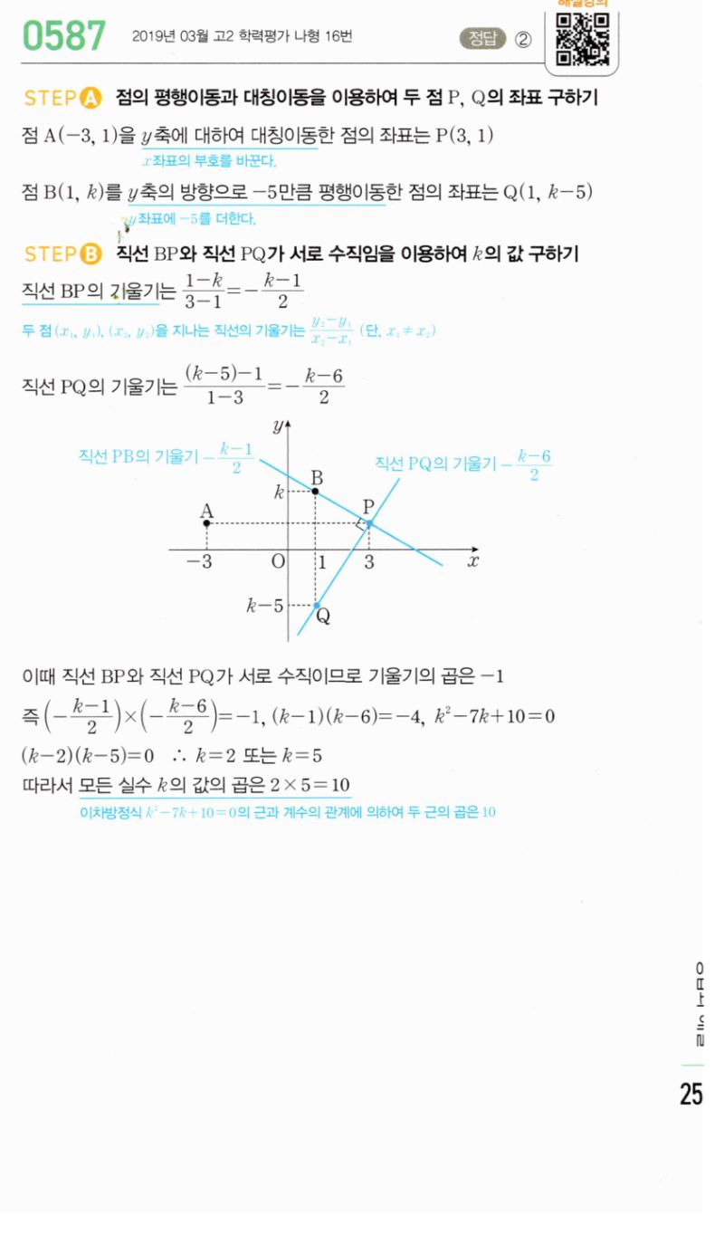 마플시너지 공통수학2 587번 해설 이미지 1