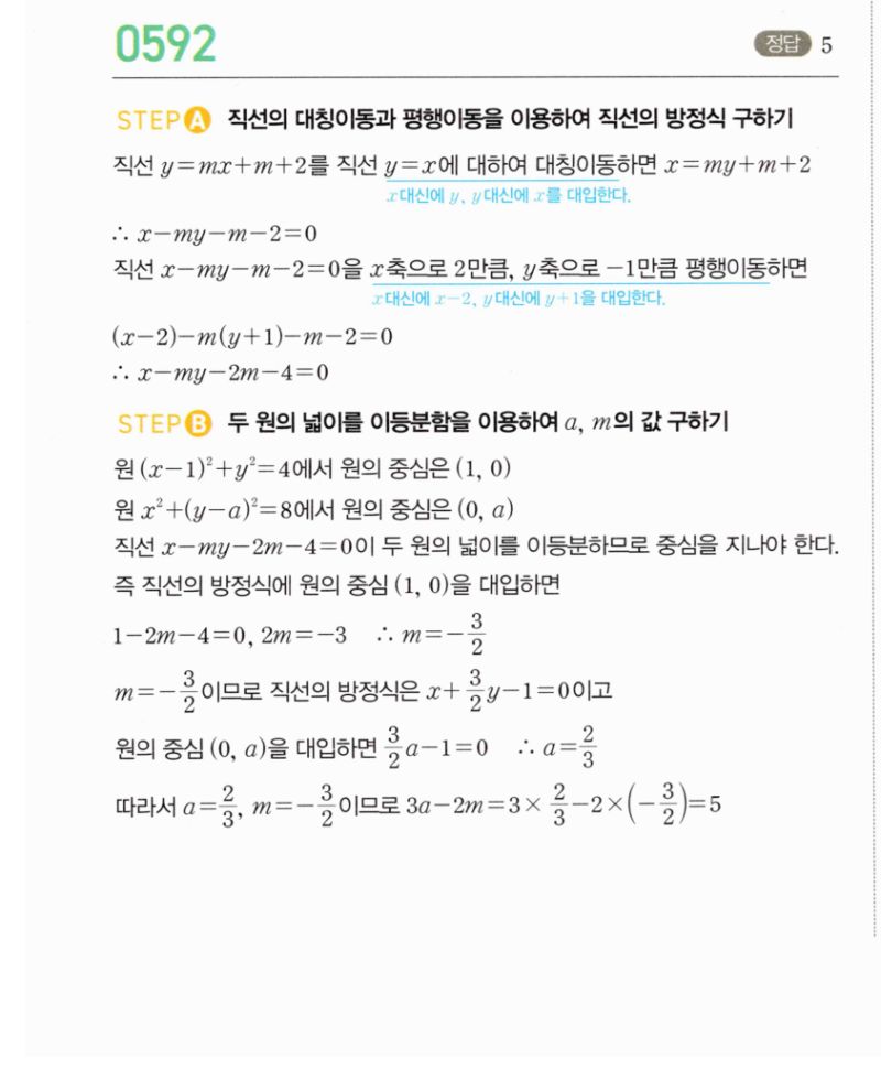 마플시너지 공통수학2 592번 해설 이미지 1